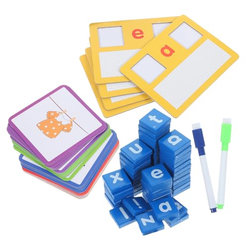 Abaodam Alphabet Lernspielzeug Buchstabenblöcke und Rechtschreibkarten Pädagogisches zur Sprachförderung und Eltern Junge Mädchen Interaktion Fördert Kognitive Entwicklung und Koordination von Abaodam