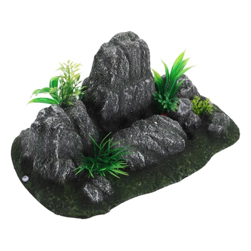 Abaodam Aquarium Dekoration Fischtank -mikrolandschaftsdekoration Fischbecken Bergfelsen Künstliche Aquarienlandschaften Fisch Aquarium Ornament Aquarium-bergfelsen Harz Dark Grey von Abaodam