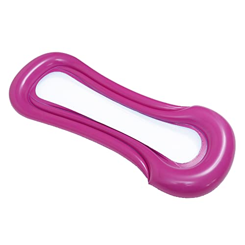 Abaodam Aufblasbare Schwimmende Wassermatte Zum Spielen Rotes Schwimmbett Mit Netz Leichte Belüftete Poolunterlage von Abaodam