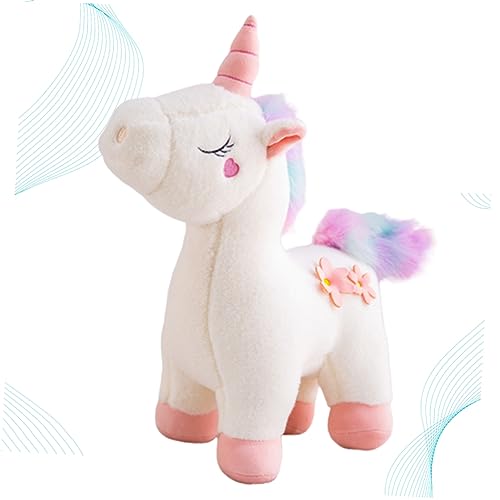 Abaodam Ausgestopftes Einhorn-Puppe Plüschpuppe Puppengeschenk Weiß von Abaodam