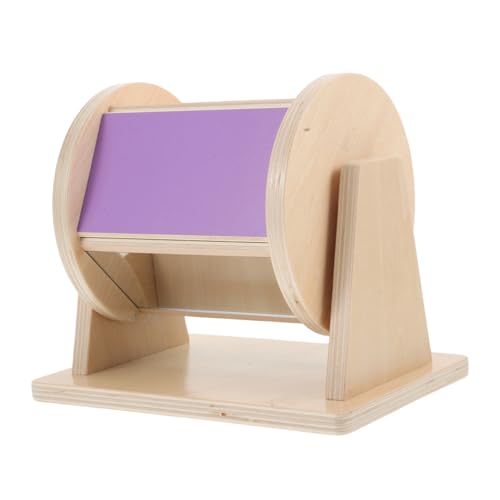Abaodam Baby-spinntrommel-Spielzeug, Montessori-Holz-babyspielzeug Zur Farberkennung, Desktop-textiltrommel-Spielzeug, Holz-textiltrommel-lernspielzeug von Abaodam