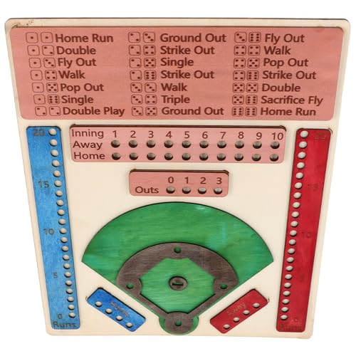 Abaodam Baseball Spiel Bord Baseball Brettspiele Tabletop Baseball Spiel Holz von Abaodam