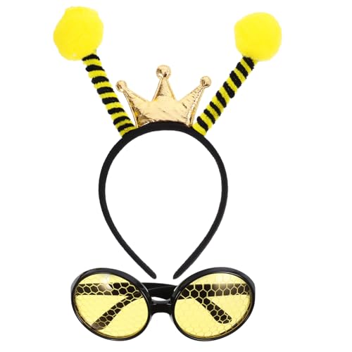 Abaodam Bienen Stirnband und Brille Set Cosplay Accessoire für Karneval Fasching Mottoparty Cartoon Bienen Kostüm Haarreif mit Gelben Details Geeignet für Damen und Erwachsene Abaodam Bienen Stirnband und Brille Set Cosplay Accessoire für Karneval Fasching Mottoparty Cartoon Bienen Kostüm Haarreif mit Gelben Details Geeignet für Damen und Erwachsene von Abaodam