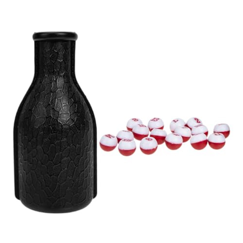 Abaodam Billard Tally Flasche mit Tally Peas Kunststoff-Shaker für Billardtisch Spiel Zubehör Rot und Weiß Stilvolles Design für verbesserte Spielästhetik von Abaodam