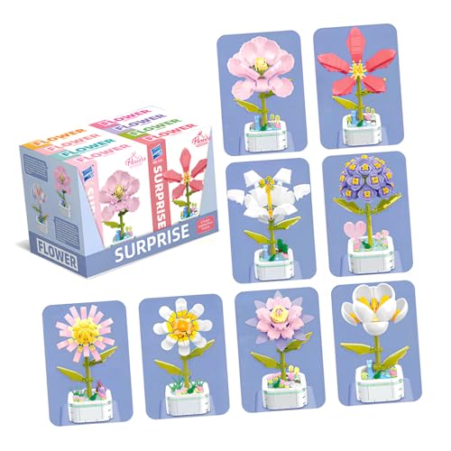 Abaodam Blumen Bausatz für Erwachsene Kreatives Pflanzenset mit Vielseitigen Blöcken Einfach zu Montieren Fördert Koordination und Fantasie als von Abaodam