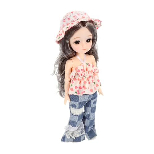 Abaodam Böhmische Puppe Babypuppe Spielzeugpuppen Babys Cartoon-Puppe Mini Puppenkleidung Gliederpuppe im hawaiianischen Stil lebendige Puppe Bjd-Puppe Kunststoff Colorful von Abaodam