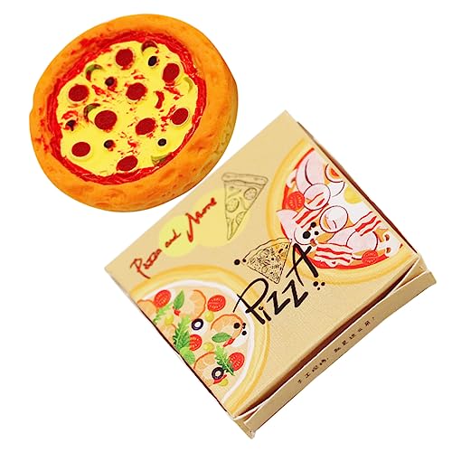 Abaodam Box Papier Mini Mini Lebensmittel Harz Miniatur Bäckerei Modell Mini Pizza Modell von Abaodam