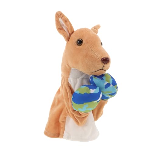 Abaodam Boxkänguru interaktives lustiges Lernspielzeug Reaktionsspielzeug Pädagogisches für Handpuppen Boxspielzeug Tierpuppen Plastik Khaki von Abaodam