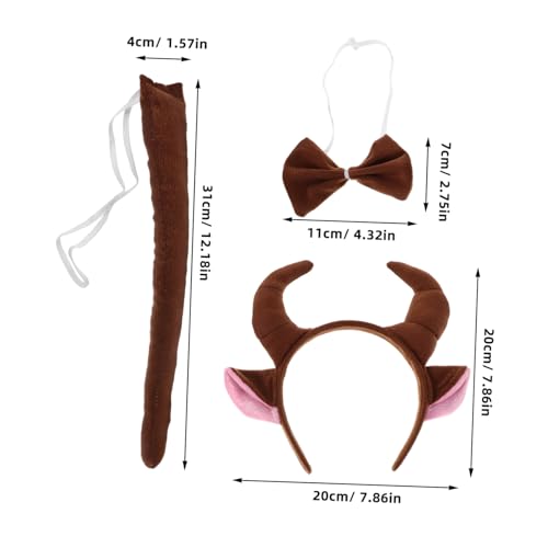 Abaodam Braunes Kuhkostüm Set mit Bullhorn Stirnband Kuhohren und Schleife Erwachsene Cosplay Zubehör für Halloween Karneval Party Vielseitiges Tierkostüm für Festlichkeiten Abaodam Braunes Kuhkostüm Set mit Bullhorn Stirnband Kuhohren und Schleife Erwachsene Cosplay Zubehör für Halloween Karneval Party Vielseitiges Tierkostüm für Festlichkeiten von Abaodam