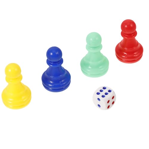 Abaodam Reisespiel 4 Farbstücke Würfel Kunststoff Schachfiguren Für Jungen Und Mädchen Erwachsene Brettspiel Tokens von Abaodam