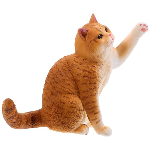 Abaodam British Shorthair Katzenfigur Realistische Kleine Katze Dekorative Skulptur Für Schreibtisch Garten Niedliches Haustiermodell Für Wohnkultur von Abaodam