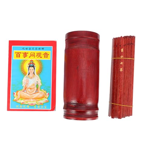 Abaodam Buddhistischer Divinations Eimer mit Holzstäbchen und Buch Chinesischer Stil Tragbares Wahrsagespiel für Tempel Zuhause und Freizeit Einzigartiges Prop für Spirituelle Abaodam Buddhistischer Divinations Eimer mit Holzstäbchen und Buch Chinesischer Stil Tragbares Wahrsagespiel für Tempel Zuhause und Freizeit Einzigartiges Prop für Spirituelle von Abaodam