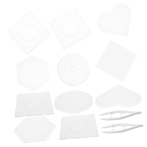 Abaodam Bügelperlen Steckplatten Teilig mit Formen und Clips DIY Kreativ Bastelplatten für Mittelgroße Bügelperlen Teens Bügelpapier für Bastelideen von Abaodam