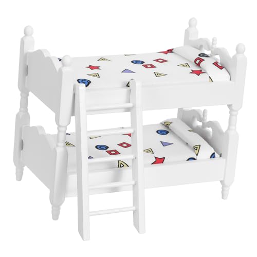 Abaodam Bunk Bed Modell mit Leiter für Schlafzimmer Dekoration Perfektes Möbel für Puppen und Zubehör von Abaodam