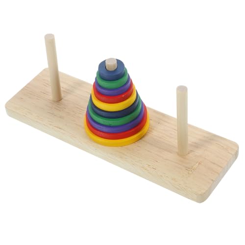 Abaodam Buntes Holz Hanoi Puzzle für Erwachsene Intelligentes Denkspiel für Kreativität und Entspannung Geeignet für DIY Partys und Familienunterhaltung von Abaodam