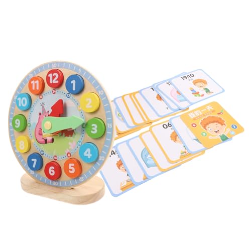 Abaodam Buntes Holz Zahlen lernspielzeug Uhr Kognitives Lernspielzeug Pädagogisch Sicher von Abaodam