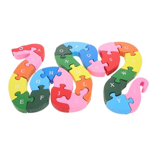 Abaodam Buntes Schlangen Puzzle Aus Holz 3D Puzzlespiele Lernspielzeug Tierförmige Puzzles Für Kleinkinder Ideal Zum Verschenken Und Lernen von Abaodam