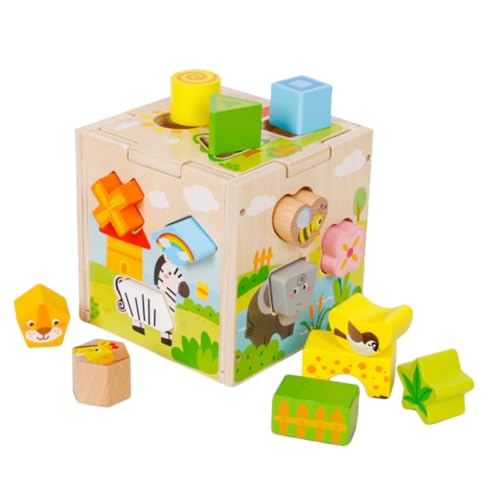 Abaodam Interaktives Lernspielzeug Für Jungen Und Mädchen Holzform-Matching-blöcke Puzzle Frühlernspielzeug-Set von Abaodam