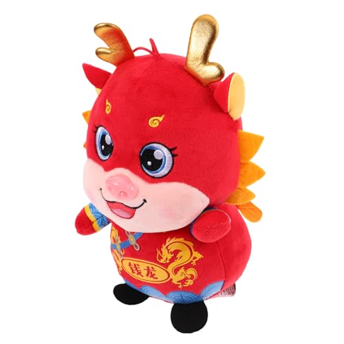 Abaodam Chinesische Neujahrsdekorationen Drache Chinesische Neujahrsfiguren Chinesische Neujahrsdrachenfigur Chinesisches Neujahrsdrachendekor Stofftier Süß Pp Baumwolle von Abaodam