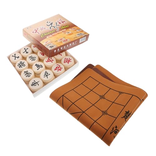 Abaodam Chinesisches Schachset aus Holz mit Faltbarem Brett und Figuren Tragbares Xiangqi Spiel für Erwachsene für Reisen und Unterhaltung von Abaodam