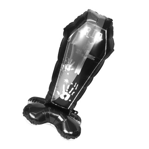 Abaodam Coffin Förmiger Halloween Ballon aus Aluminiumfolie Gruselige Dekoration für Halloween Partys und Veranstaltungen Sorgt für Unvergessliche von Abaodam