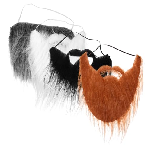Abaodam Cosplay-Bärte, wiederverwendbar, künstliche Bart-Requisiten für Partys, Bühnenauftritte und Kostüme, bequeme Passform, Grau für Themenveranstaltungen, 4 Stück Abaodam Cosplay-Bärte, wiederverwendbar, künstliche Bart-Requisiten für Partys, Bühnenauftritte und Kostüme, bequeme Passform, Grau für Themenveranstaltungen, 4 Stück von Abaodam