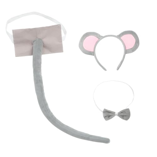 Abaodam Cosplay Mäuse Set Teilig mit Grauem Filzschwanz Weiche Tierkostüm Stirnband Mausohren und Schleife Leichtes Halloween Party Accessoire für Damen Abaodam Cosplay Mäuse Set Teilig mit Grauem Filzschwanz Weiche Tierkostüm Stirnband Mausohren und Schleife Leichtes Halloween Party Accessoire für Damen von Abaodam