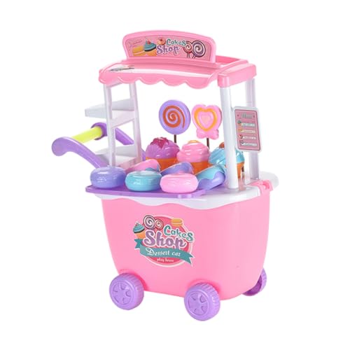 Abaodam Spielzeug-eiswagen Für Jungen Und Mädchen Macarons Und Eiscreme-simulationswagen-Set von Abaodam