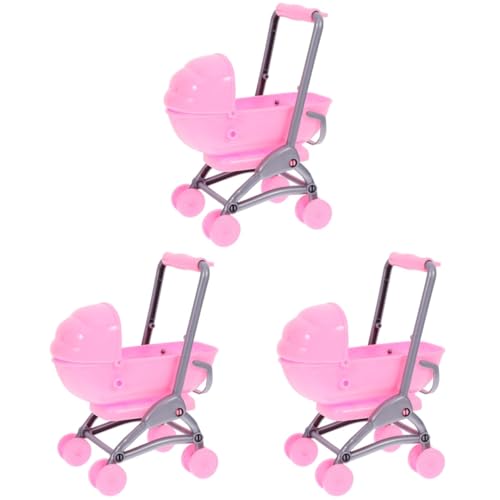 Abaodam Deko Holzpuppenwagen Klein 3 Stück Kinder Spielzeugwagen Spielzeug Kinderwagen Für Kleinkinder 1–3 Niedlicher Kinderwagen Puppenwagen Kinderwagen Für 3 Jahre Alte Mädchen Puppenhaus Dekoration von Abaodam
