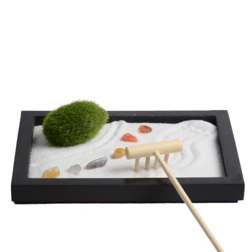 Abaodam Schreibtisch-sandtisch Mit Simulationsmoos Zen-gartenlandschaft Für Meditation Miniatur-gartendekor Im Japanischen Stil Abaodam Schreibtisch-sandtisch Mit Simulationsmoos Zen-gartenlandschaft Für Meditation Miniatur-gartendekor Im Japanischen Stil von Abaodam
