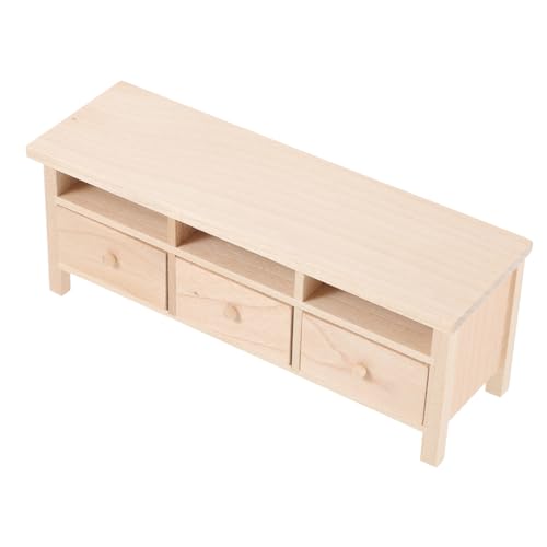 Abaodam Dekorativer Mini Tv Schrank aus Holz Miniaturmöbel für Puppenhaus Vielseitig Einsetzbar Hochwertiges Design für DIY Projekte und Miniaturlandschaften von Abaodam