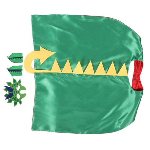 Abaodam Dinosaurierkostüm Für Junge Mädchen Umhang Mit Maske Grün Rollenspiel-kostüm Für Geburtstag Halloween Partygeschenke Für Jungen Und Mädchen von Abaodam