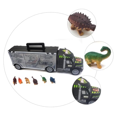 Abaodam Dinosaurier Transport LKW Spielset mit Realistischen Rollbarer Anhänger Langlebiges Kinderspielzeug Ab Jahren Pädagogisch für Jungen und Mädchen von Abaodam