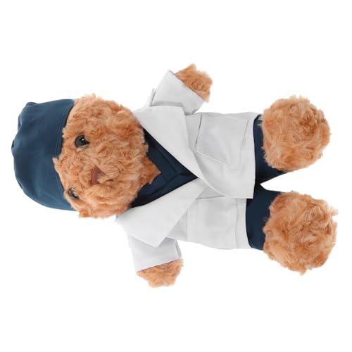 Abaodam Doktor-Bär-Puppe kleine Bärenpuppe Arztkram Herzchirurg Bär ausgestopftes Bärentier Plüschbärenpuppe für Hundearzt-Halloween-Kostüm medizinischer Plüsch Baumwolle von Abaodam