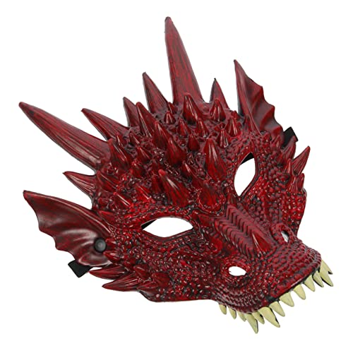 Abaodam Drachenmaske Halloween -schädelmaske Maskiert Realistische Menschliche Maske Maskerade Tierische Halbmaske Dämonenmaske Tierkostüm Maske Zaubererkostüm Grimassenkostüm Erpel Rot Pu von Abaodam