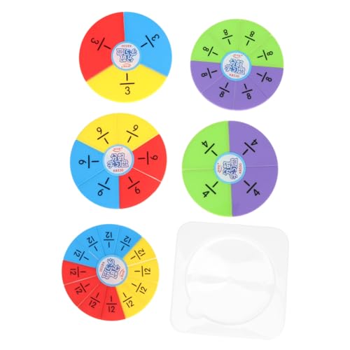 Abaodam Educational Fraction Puzzle Bunte Bruchkreise für Grundschule Kreatives Lernspielzeug zum Rechnen und Geometrie Verstehen Mathe knobelspiel Zufällige Farbe Zufällige Farbe von Abaodam