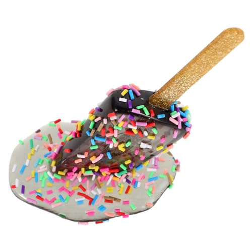 Abaodam Eiscreme-Ornamente Eisstatue -Dekoration Schmelzende Am Stiel-Ornamente Gefälschtes Eisdekor Kleines Eisdekor Dekorationseis Pop -Statue Eisdekoration Eisstatuen Black Harz von Abaodam