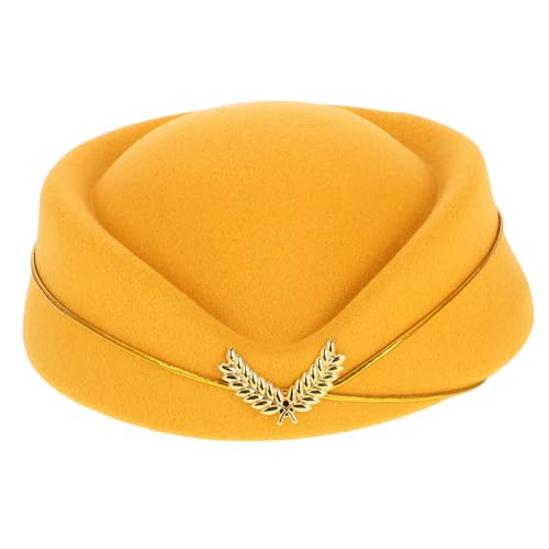 Abaodam Flugbegleiterhut Aus Filz Für Damen Elegant Für Halloween Cosplay Und Themenpartys Verstellbarer Hut Für Verschiedene Anlässe von Abaodam