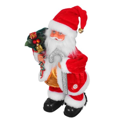 Abaodam Elektrischer Weihnachtsmann mit Musik Süße Santa Puppe Sichere Kinderdekoration Vielseitig für Festtagsfeiern und Familienfreude von Abaodam