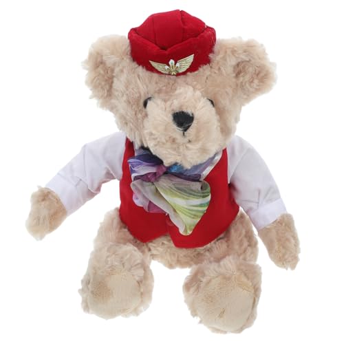 Abaodam Entzückender Pilotenbär Plüschpuppe Große Kuscheltier Dekoration für Feste und Gemütlich für Geburtstags und Weihnachtsfeiern Charmante Flugbegleiterin von Abaodam