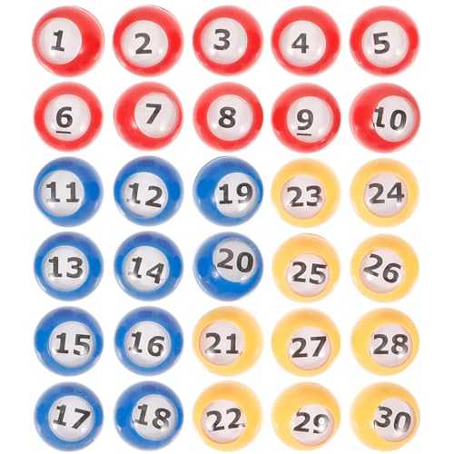 Abaodam 30St Bingo-Ersatzbälle Bingo-Käfigball Spielbälle Requisiten plastikbälle plastikball Partyspiel Bälle Requisiten Kugelspielbälle Erwachsener Nahtlose Kugel Spielball Lotteriekugel von Abaodam