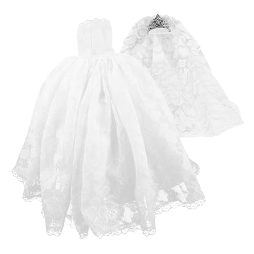 Abaodam Ersetzbares Weißes Hochzeitskleid mit Schleier für Puppe Puppenkleidung für Mädchen Leichtes und Design für Puppenspiele Abaodam Ersetzbares Weißes Hochzeitskleid mit Schleier für Puppe Puppenkleidung für Mädchen Leichtes und Design für Puppenspiele von Abaodam