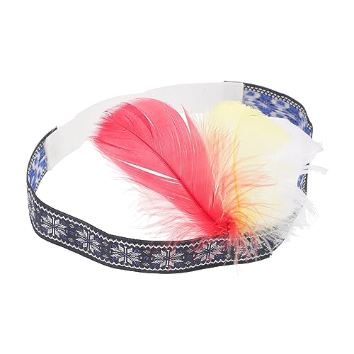 Abaodam Federkopfschmuck Kopfbedeckungen Karnevalskopfschmuck Feder-Haarband mädchen stirnbänder indischer kopfschmuck fasching kopfbedeckung Feder Haarband Kopfbedeckung für Mädchen Stoff von Abaodam