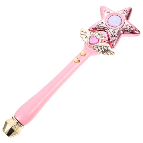 Abaodam Feenstab Metallische Sternstäbe Thanksgiving Sternstab Pentagrammstab Rollenspielstab Zauberstab Glitzer Feensternstäbe Prinzessinnen Engelstäbe Rosa Kunststoff von Abaodam