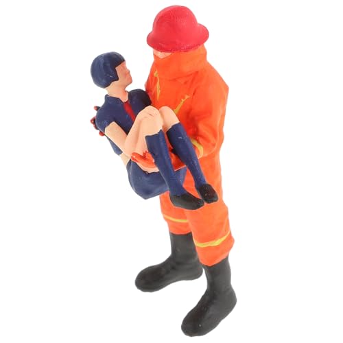 Abaodam Feuerwehrpuppe feuerwehrmann feuerwehrmann Feuerwehrmann Dekoration kostüm Feuerwehrmann-Puppe Feuerwehrmann Cupcake Topper -Feuerwehr-Sets Harz von Abaodam