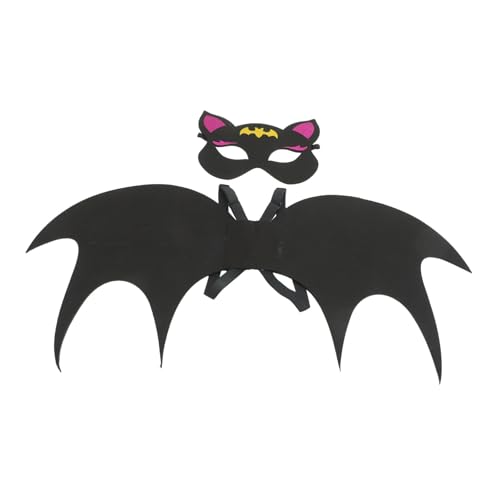 Abaodam Fledermaus Kostüm mit Verstellbaren Schwarzen Fledermausflügeln und Maske für Halloween Cosplay Party Leichtes Langlebiges Material Geeignet für Jahre von Abaodam
