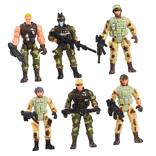 Abaodam Flexible Soldaten-Modelle, realistische Figuren zur Verbesserung der Interaktion der Eltern mit sicheren Kanten, für Cosplay-Spiele und kreatives Spielen, 6 Stück von Abaodam