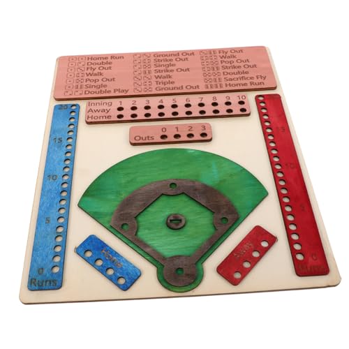 Abaodam Flipper-Spielbrett Baseball-Brettspiel Baseball -Brettspiele Tabletop-Baseballspiel hölzern von Abaodam
