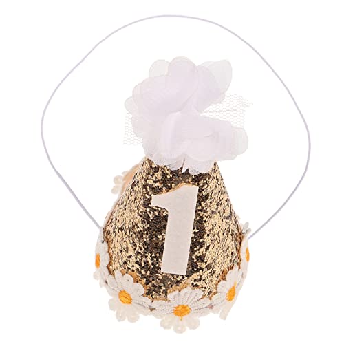 Abaodam Flower Party Hat Für Junge Mädchen Glitter Und Blumen Geburtstagsfeier Hut Für Geburtstag Leicht Und Tragbar Für Fotos Und Feiern von Abaodam