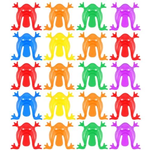 Abaodam Frösche Springende Frösche Spielzeug – 20 Stück Mini-Frösche Aus Kunststoff Lustige Spielzeuge Hüpfende Frösche Fingerdruckfrösche Für Ostern Partygeschenke von Abaodam